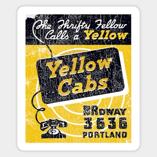 Yellow Cabs - - Vintage Look Design Magnet